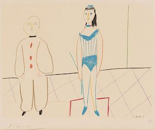 Pablo Picasso, (Spanish, 1891-1973), Clowne et Acrobate, 1954