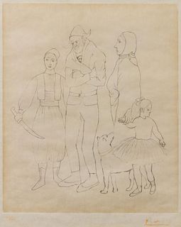After Pablo Picasso, (Spanish, 1881-1973), Famille de Saltimbanques (Family of Acrobats), 1950