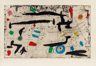 Joan Miro, (Spanish, 1893-1983), Trace sur la Paroi II, 1967