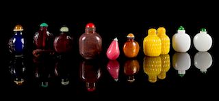 Ten Peking Glass Snuff Bottles
