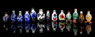 Thirteen Peking Glass Snuff Bottles