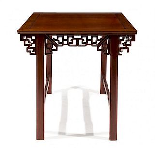A Carved Hardwood Table Height 31 inches.