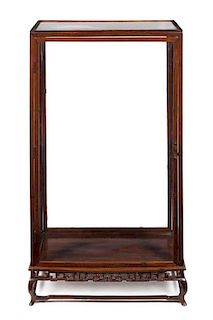 A Rosewood Display Case Height 31 1/2 x width 31 1/2 x depth 13 1/4 inches.
