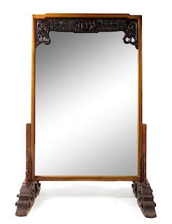 A Chinese Hardwood Mirror 77 inches x 54 inches.