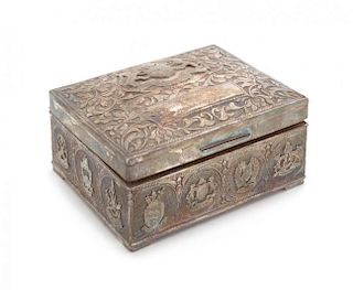 A Malay Silver Hinged Box