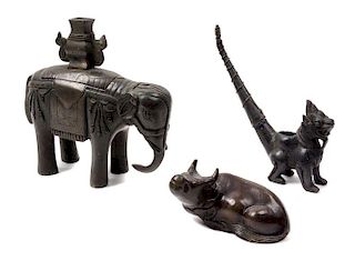 Three Southeast Asian Bronze Figures of Animals