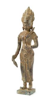 A Thai Bronze Figure of a Deity