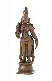 An Indian Copper Figure of Lakshmi