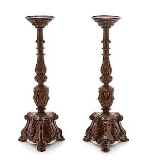 A Pair of Adam Style Resin Jardiniere Stands, Height 5 1/4 inches.