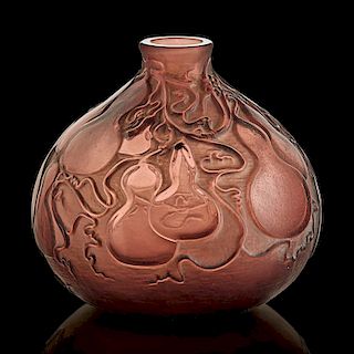 LALIQUE Rare "Courges" vase