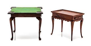 Two Queen Anne Style Furniture Articles, Height of game table 2 7/8 x width 2 7/8 inches.