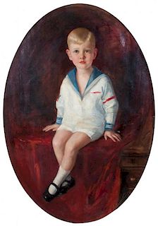 Charles Saportas, (American, 20th century), Portrait of a Boy, 1924