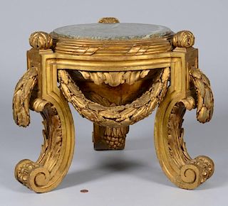 French Empire Giltwood and marble pedestal