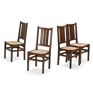 GUSTAV STICKLEY Set of four high-back chairs