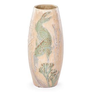 PAUL MILET; SEVRES Japonesque vase with carp