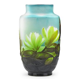 GALLE Exceptional blown-out vase