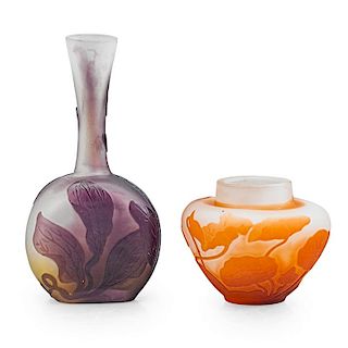 GALLE Two cabinet vases