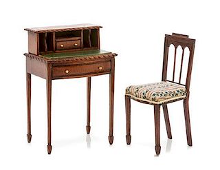 A George III Style Ladys Writing Desk, Height of desk 3 1/2 inches.