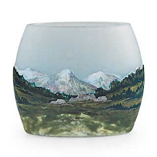 DAUM Small pillow vase with Alpine landscape