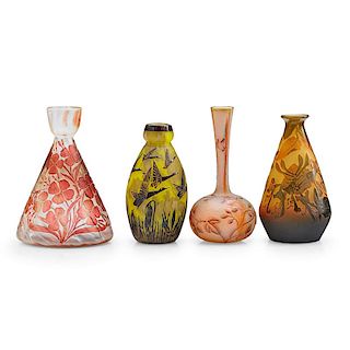 D'ARGENTAL, LE VERRE FRANCAIS, ETC. Four vases