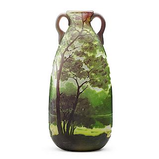 LEGRAS Two-handled cameo glass vase