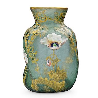 MONT JOYE Large enameled glass vase