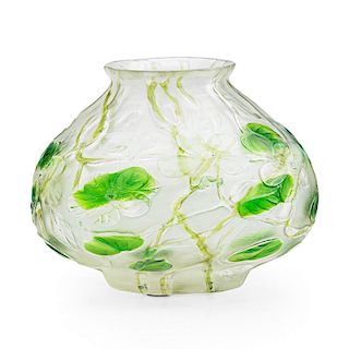 TIFFANY STUDIOS Fine wheel-carved glass vase