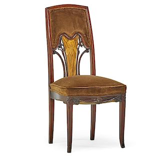 EMILE GALLE Marquetry side chair