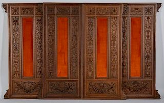 4 European Wooden Carved Panels