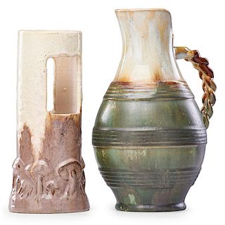 FULPER Pitcher and mushroom ikebana vase