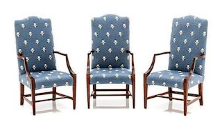 Three George III Style Armchairs, Height 4 inches.