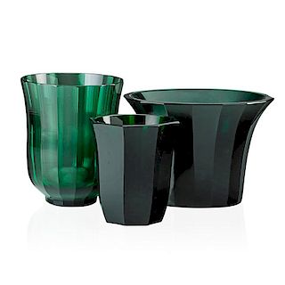 JOSEF HOFFMANN Three glass vases