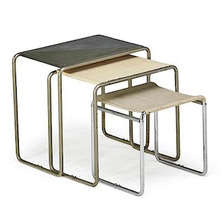 MARCEL BREUER Two tables and one stool