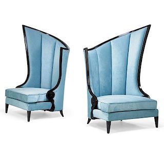 CONTEMPORARY Pair of oversize lounge chairs