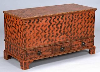 American Smoke Decorated Blanket Chest