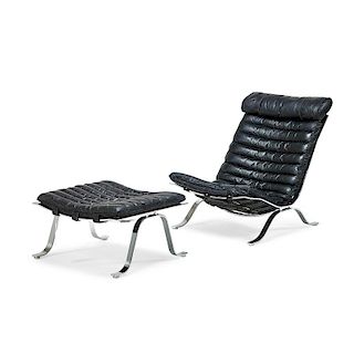 STYLE OF ARNE NORELL Lounge chair and ottoman