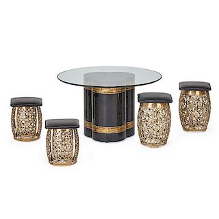 MASTERCRAFT Center table and four stools