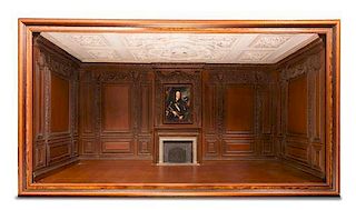 A Charles II Style Room Box, Height 16 1/2 x width 31 x depth 14 inches.
