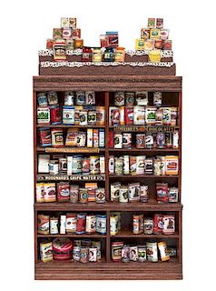 Two Dry Goods Store Display Articles, Height of cupboard 8 x width 6 inches.