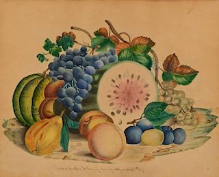 Watercolor Theorem dated 1867, poss. Southern