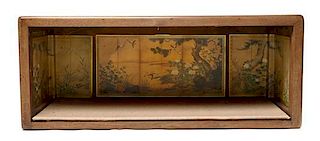 A Chinese Style Room Box, Height 10 1/2 x width 26 x depth 11 3/4 inches.