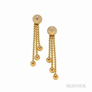 18kt Gold and Diamond Earrings, Cartier
