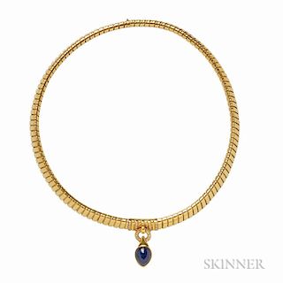 18kt Gold, Sapphire, and Diamond Necklace, Bulgari