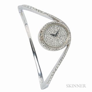 18kt White Gold and Diamond Bracelet Watch, Chopard