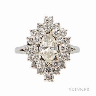 14kt White Gold and Diamond Cluster Ring