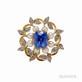 Antique Sapphire Pendant/Brooch
