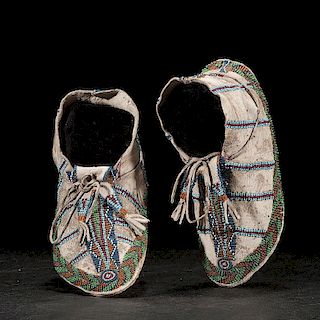Apache Beaded Hide Moccasins