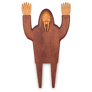 Larry Ahvakana (Inupiaq, 20th century) Wood Sculpture