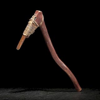 Alaskan Eskimo Wood Adze with Copper Blade, Collected by John M. Phillips (1861-1953)