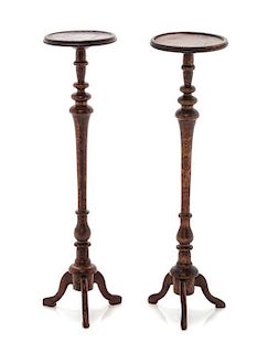 A Pair of Georgian Style Candlestands, Height 4 inches.